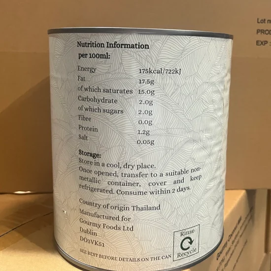 Coconut Milk 17%-19% Fat
