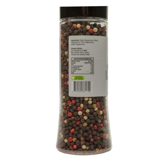 rainbow-pepper-165g-grinder-back-1.jpg Rainbow Peppercorns 165g Grinder | Gourmy - Cooking Supplies